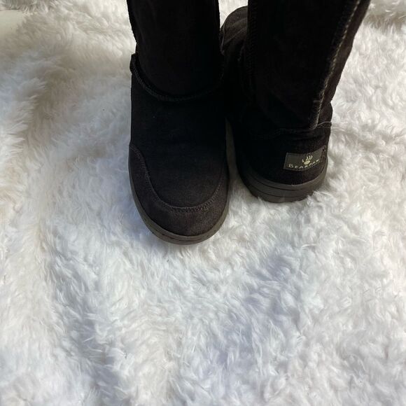 BearPaw dark brown leather side boots with sheep skin / wool fur lining … - Picture 9 of 13